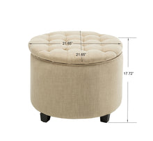 Load image into Gallery viewer, Fabric Ottoman &amp; Storage Stool