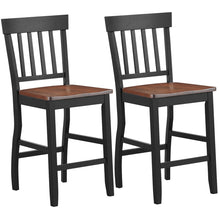 Load image into Gallery viewer, Set of 2 Bar Stools 24'' Solid Wood Rake Back