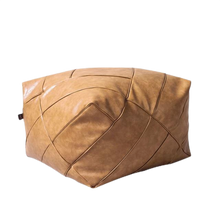 Load image into Gallery viewer, Vegan Leather Unstuffed Pouf Cushion