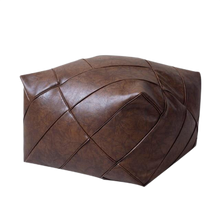 Load image into Gallery viewer, Vegan Leather Unstuffed Pouf Cushion