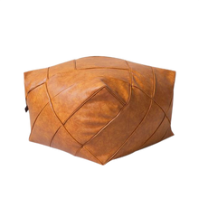 Load image into Gallery viewer, Vegan Leather Unstuffed Pouf Cushion