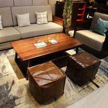 Load image into Gallery viewer, Leather Retro Handmade Pouf
