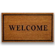 Load image into Gallery viewer, Welcome Mat with Black Border and Natural Fade