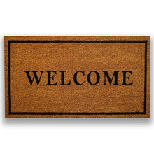 Load image into Gallery viewer, Welcome Mat with Black Border and Natural Fade