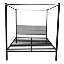 Load image into Gallery viewer, Queen Canopy Metal Upholstered Bed Frame With Four Posts