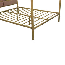Load image into Gallery viewer, Queen Canopy Metal Upholstered Bed Frame With Four Posts