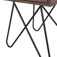 Load image into Gallery viewer, Pinewood Nightstand Coffee Table Storage Display with Steel Legs and 1 Drawer