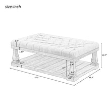 Load image into Gallery viewer, Upholstered Storage Bench with Wood Shelf