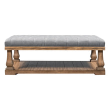Load image into Gallery viewer, Upholstered Storage Bench with Wood Shelf