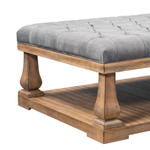 Load image into Gallery viewer, Upholstered Storage Bench with Wood Shelf