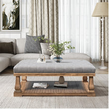 Load image into Gallery viewer, Upholstered Storage Bench with Wood Shelf