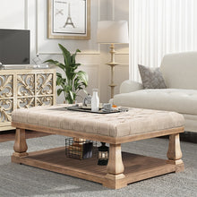 Load image into Gallery viewer, Upholstered Storage Bench with Wood Shelf