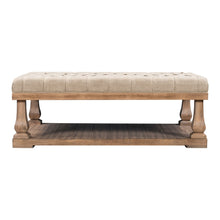 Load image into Gallery viewer, Upholstered Storage Bench with Wood Shelf