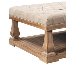 Load image into Gallery viewer, Upholstered Storage Bench with Wood Shelf