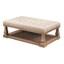 Load image into Gallery viewer, Upholstered Storage Bench with Wood Shelf