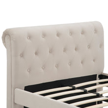 Load image into Gallery viewer, Twin Size Upholstered Daybed with Trundle, Wood Slat Support