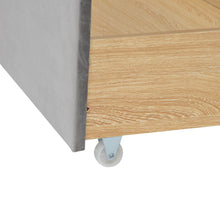 Load image into Gallery viewer, Twin Size Upholstered Daybed with Trundle, Wood Slat Support