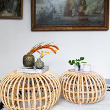 Load image into Gallery viewer, Self-contained Round Rattan Side Table