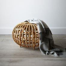 Load image into Gallery viewer, Self-contained Round Rattan Side Table