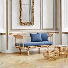 Load image into Gallery viewer, Self-contained Round Rattan Side Table