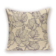 Load image into Gallery viewer, Floral Linen Pillow Cover