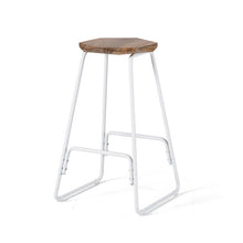 Load image into Gallery viewer, White Belfast Wood Top Bar Stool