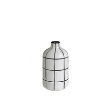 Load image into Gallery viewer, Stripes Ceramic Filler Porcelain Black and White Unique Vases