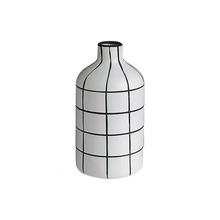 Load image into Gallery viewer, Stripes Ceramic Filler Porcelain Black and White Unique Vases
