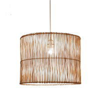 Load image into Gallery viewer, Hand Woven Wicker Rattan Cage Lampshade Pendant Light Fixture