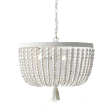Load image into Gallery viewer, White Wood Beads Chandelier